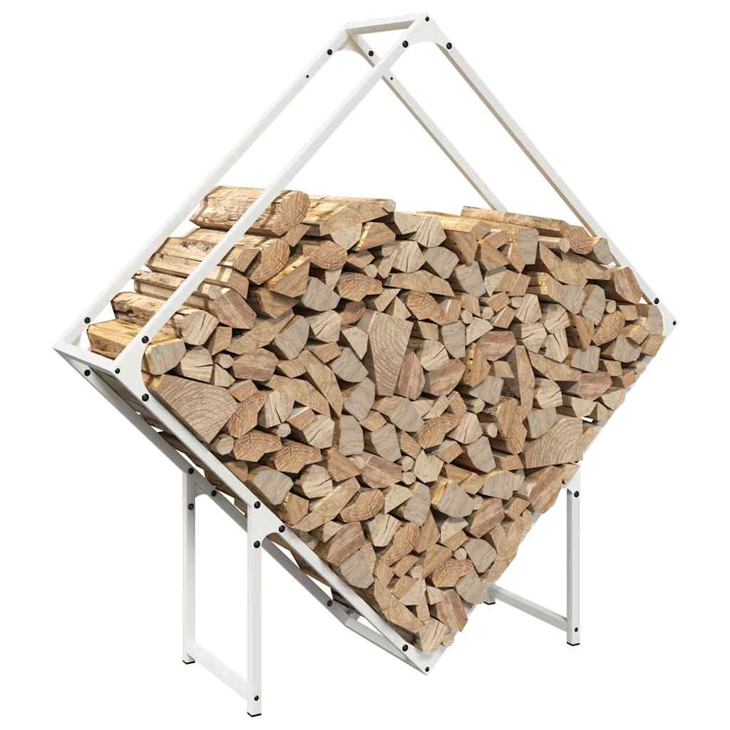 Brandhoutrek 100x25x100 cm koudgewalst staal wit is nu te koop bij PeponiXL, paradijselijk wonen!