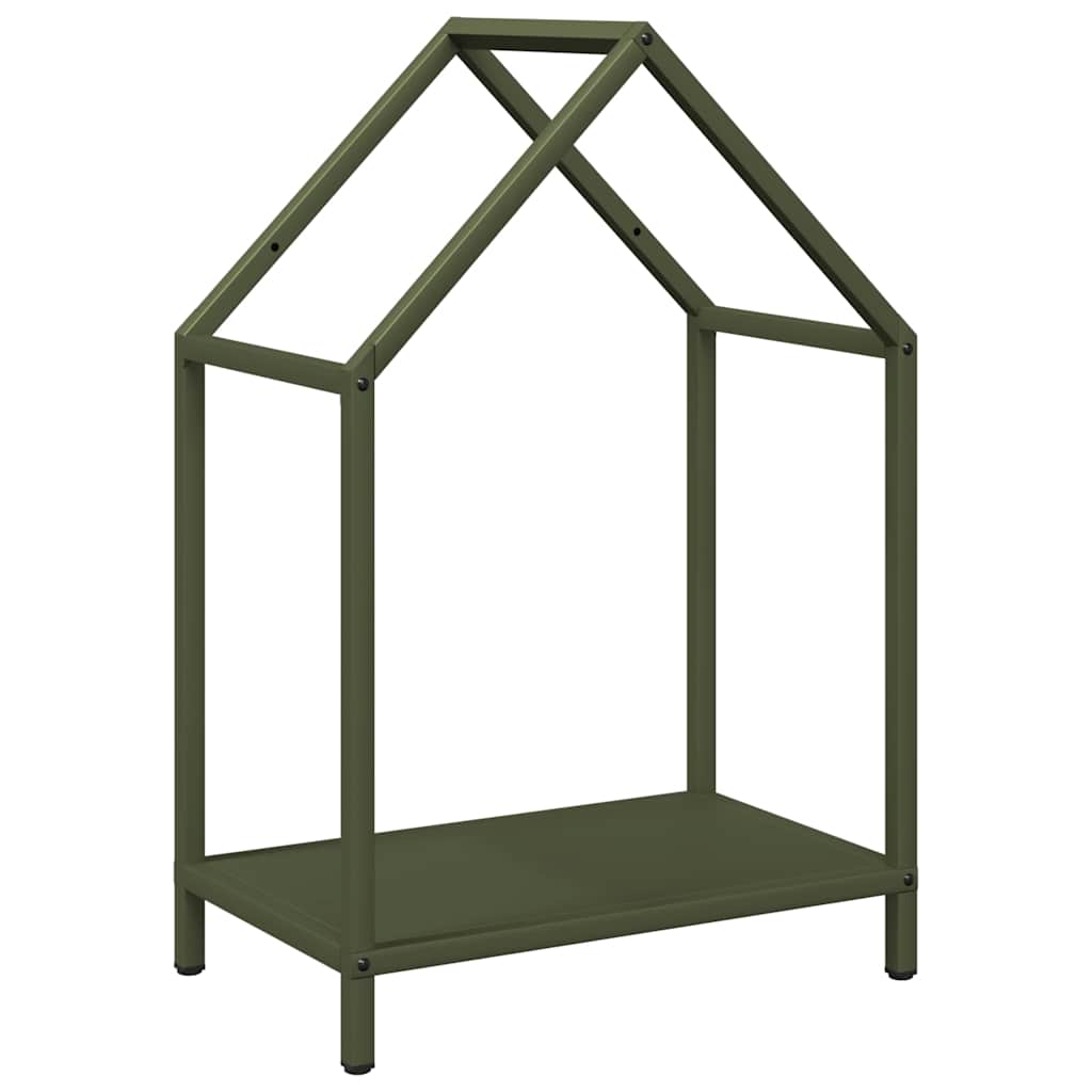 Brandhoutrek 40x25x60 cm koudgewalst staal olijfgroen is nu te koop bij PeponiXL, paradijselijk wonen!