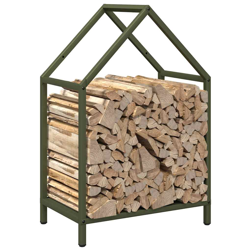 Brandhoutrek 40x25x60 cm koudgewalst staal olijfgroen is nu te koop bij PeponiXL, paradijselijk wonen!