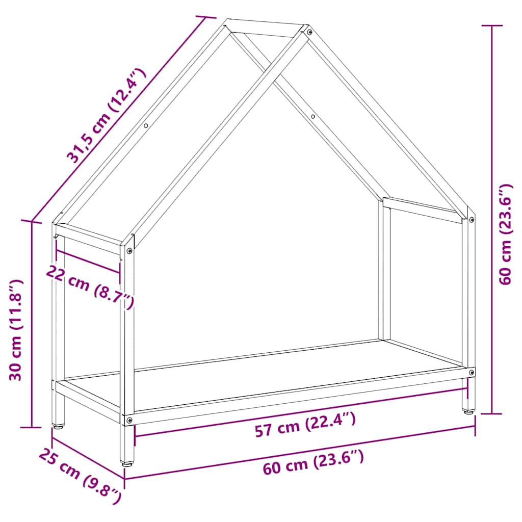 Brandhoutrek 60x25x60 cm koudgewalst staal zwart is nu te koop bij PeponiXL, paradijselijk wonen!