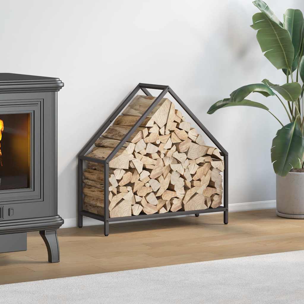 Brandhoutrek 60x25x60 cm koudgewalst staal zwart is nu te koop bij PeponiXL, paradijselijk wonen!