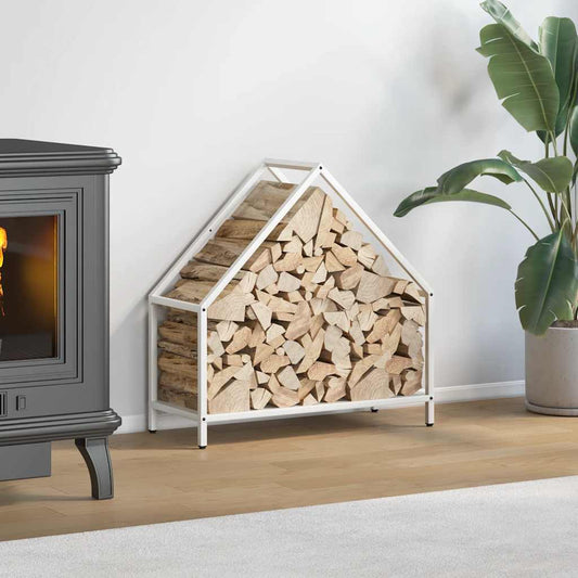 Brandhoutrek 60x25x60 cm koudgewalst staal wit is nu te koop bij PeponiXL, paradijselijk wonen!