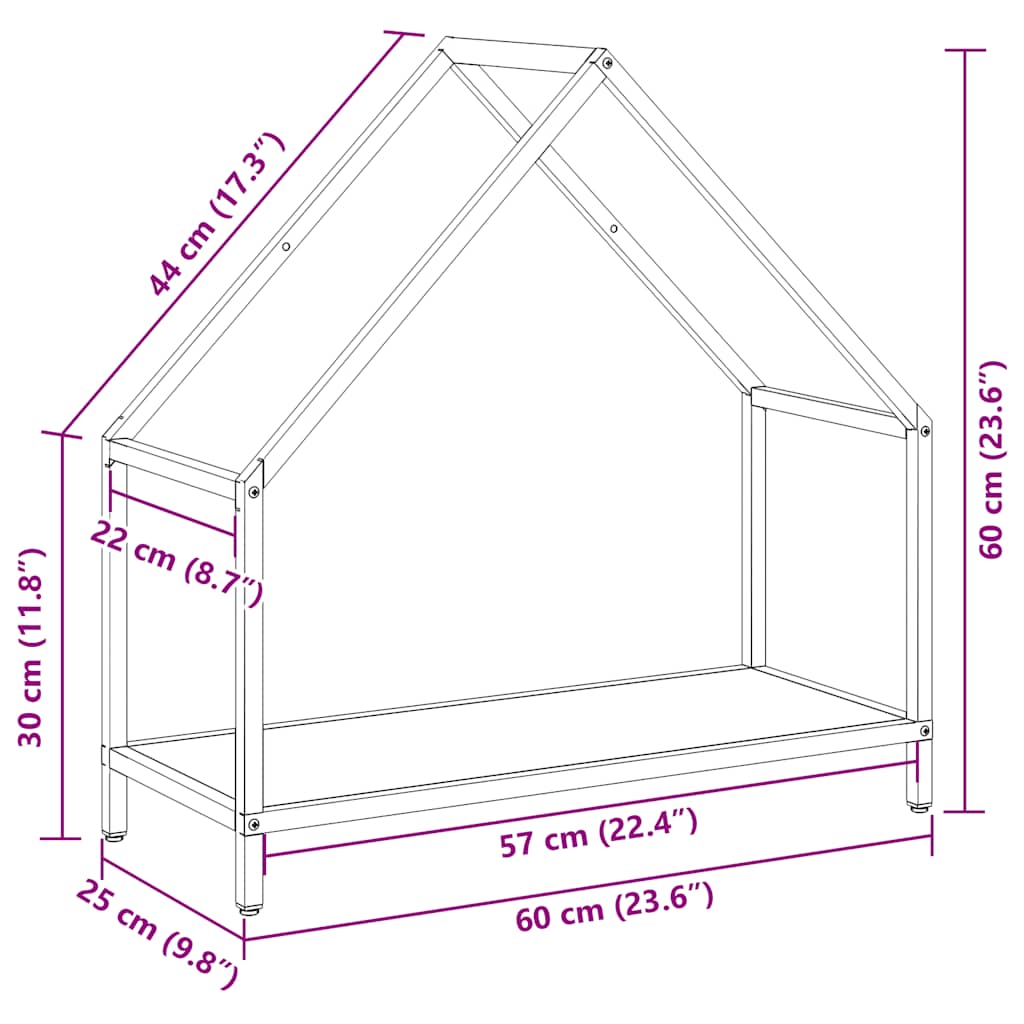 Brandhoutrek 60x25x60 cm koudgewalst staal antracietkleurig is nu te koop bij PeponiXL, paradijselijk wonen!