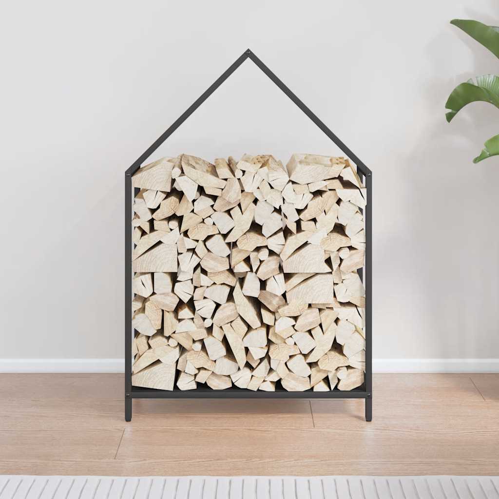 Brandhoutrek 60x25x90 cm koudgewalst staal zwart is nu te koop bij PeponiXL, paradijselijk wonen!