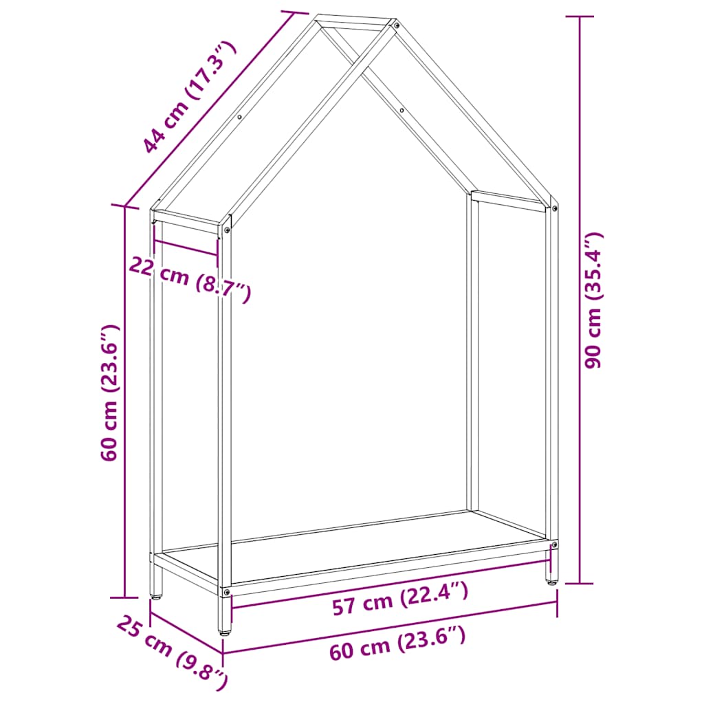 Brandhoutrek 60x25x90 cm koudgewalst staal antracietkleurig is nu te koop bij PeponiXL, paradijselijk wonen!