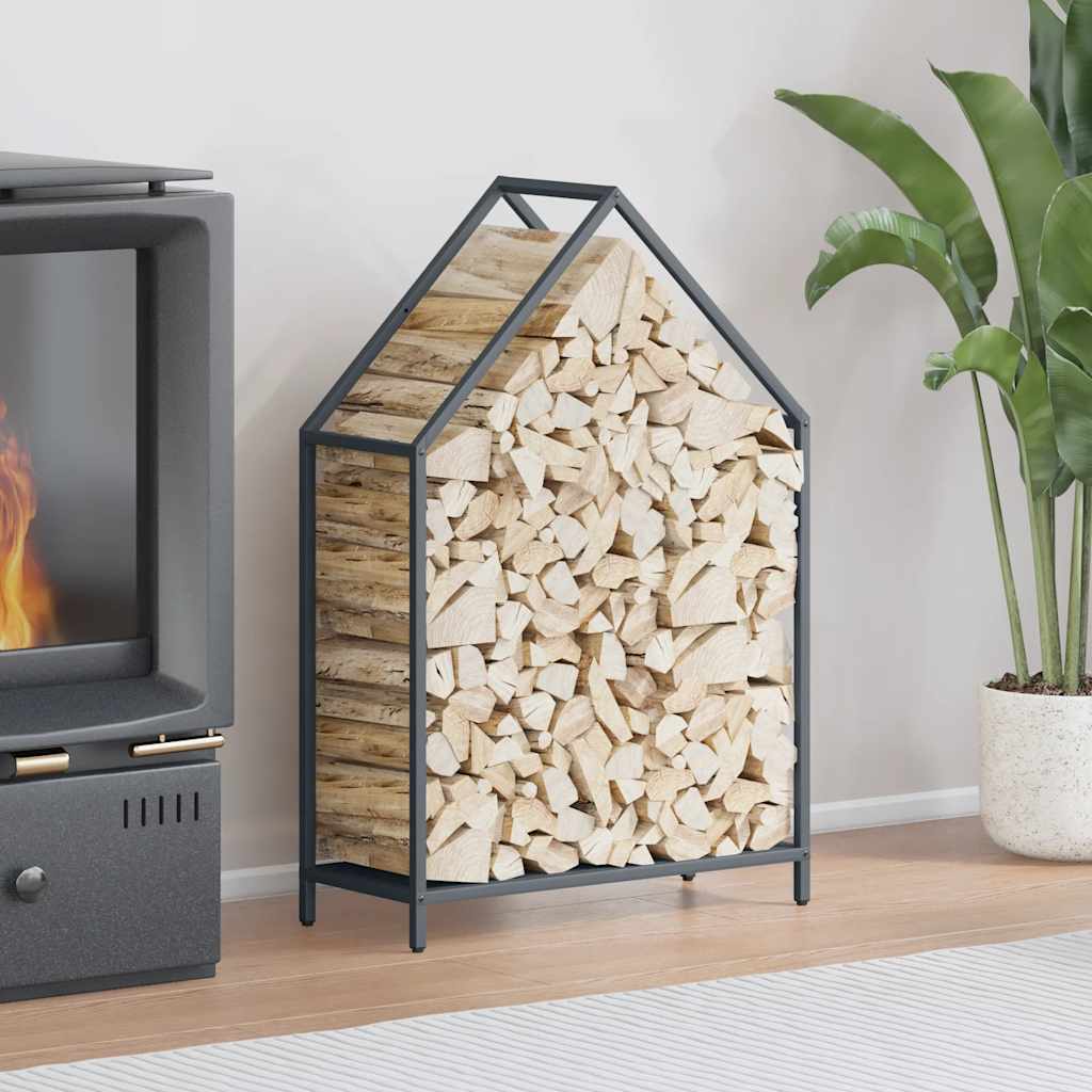 Brandhoutrek 60x25x90 cm koudgewalst staal antracietkleurig is nu te koop bij PeponiXL, paradijselijk wonen!