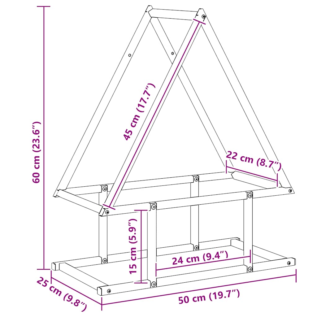 Brandhoutrek 50x25x60 cm koudgewalst staal wit is nu te koop bij PeponiXL, paradijselijk wonen!