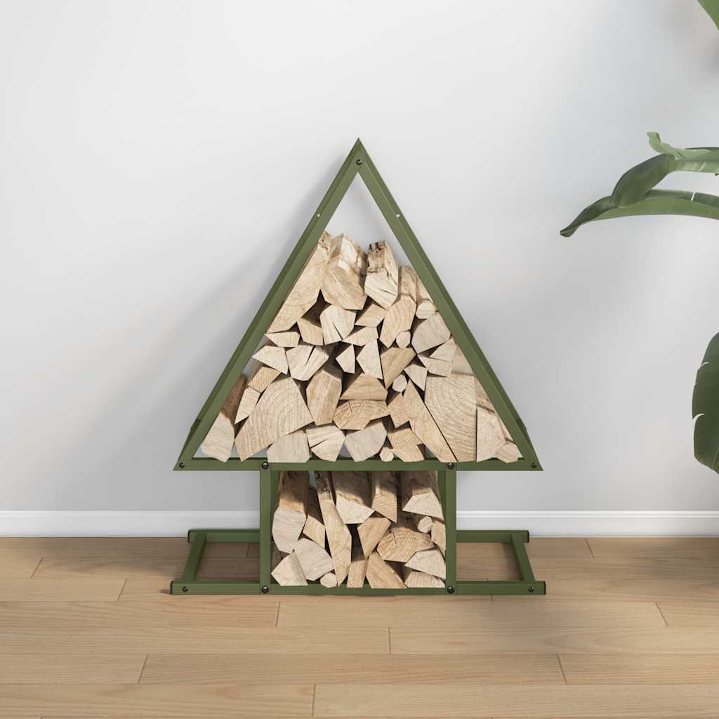 Brandhoutrek 50x25x60 cm koudgewalst staal olijfgroen is nu te koop bij PeponiXL, paradijselijk wonen!