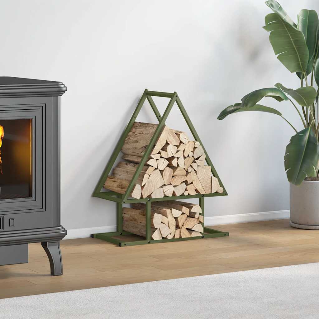 Brandhoutrek 50x25x60 cm koudgewalst staal olijfgroen is nu te koop bij PeponiXL, paradijselijk wonen!