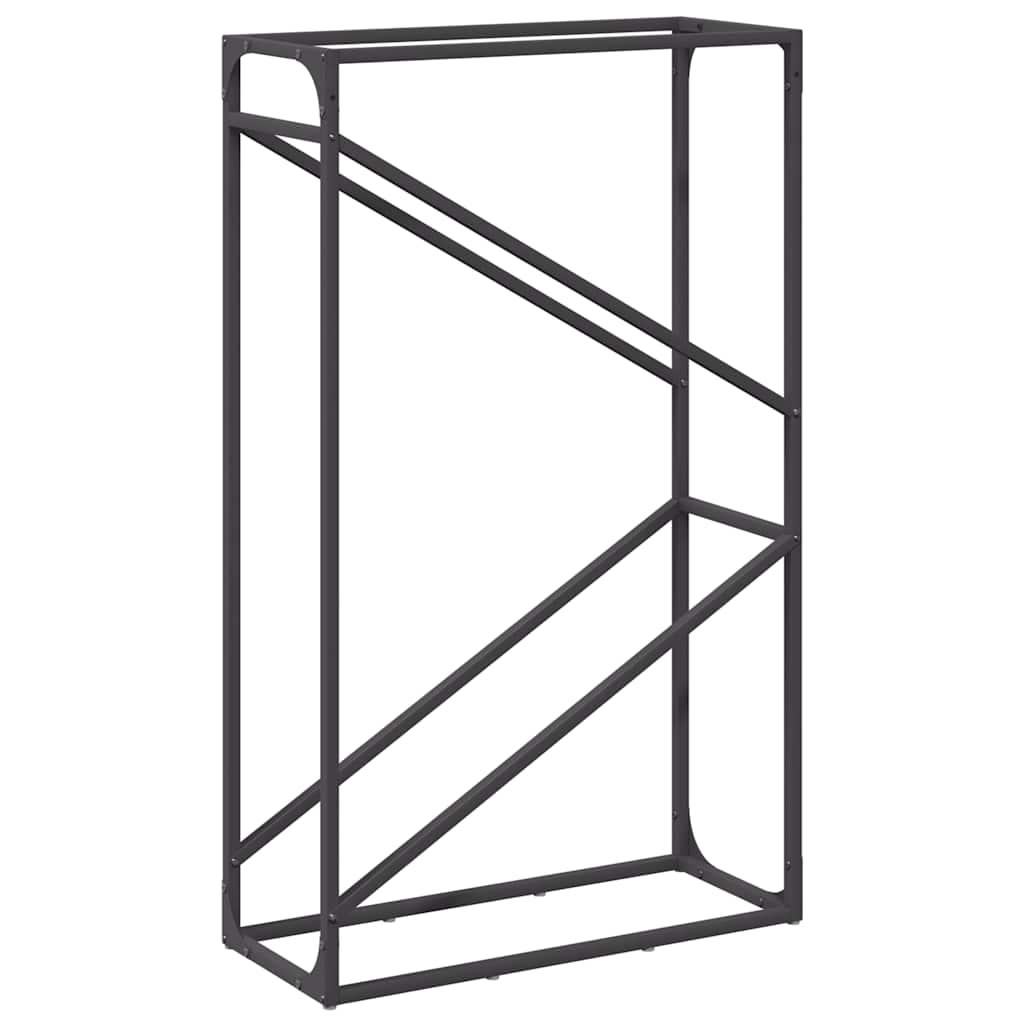Brandhoutrek 60x25x100 cm koudgewalst staal zwart is nu te koop bij PeponiXL, paradijselijk wonen!