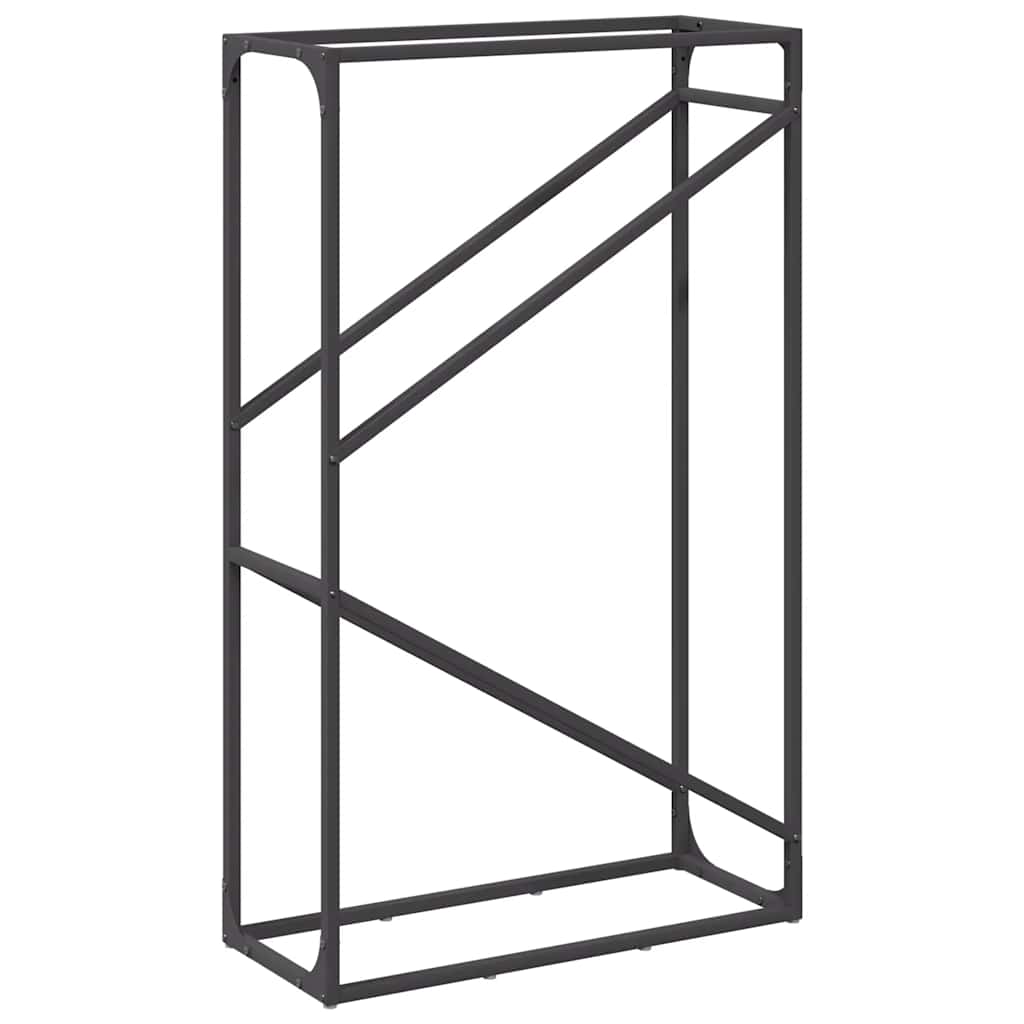 Brandhoutrek 60x25x100 cm koudgewalst staal zwart is nu te koop bij PeponiXL, paradijselijk wonen!