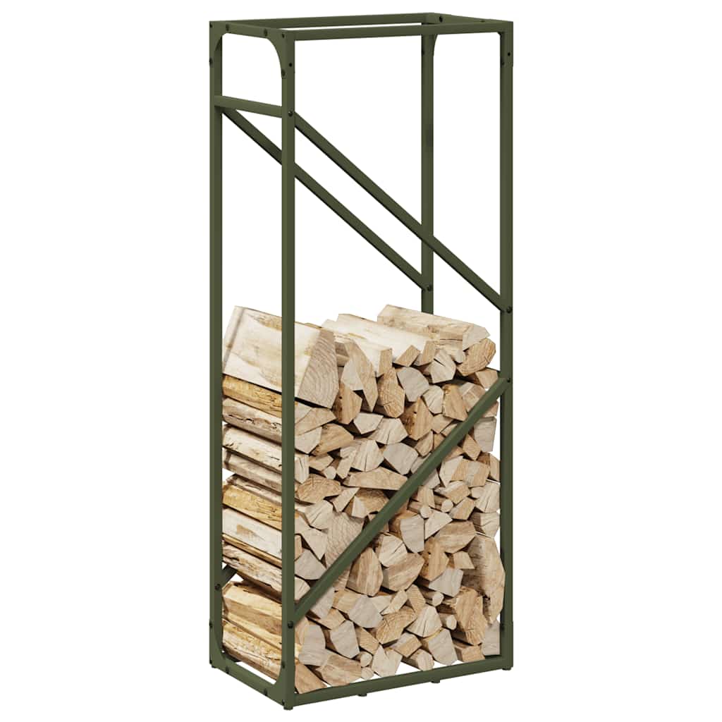 Brandhoutrek 40x25x100 cm koudgewalst staal olijfgroen is nu te koop bij PeponiXL, paradijselijk wonen!