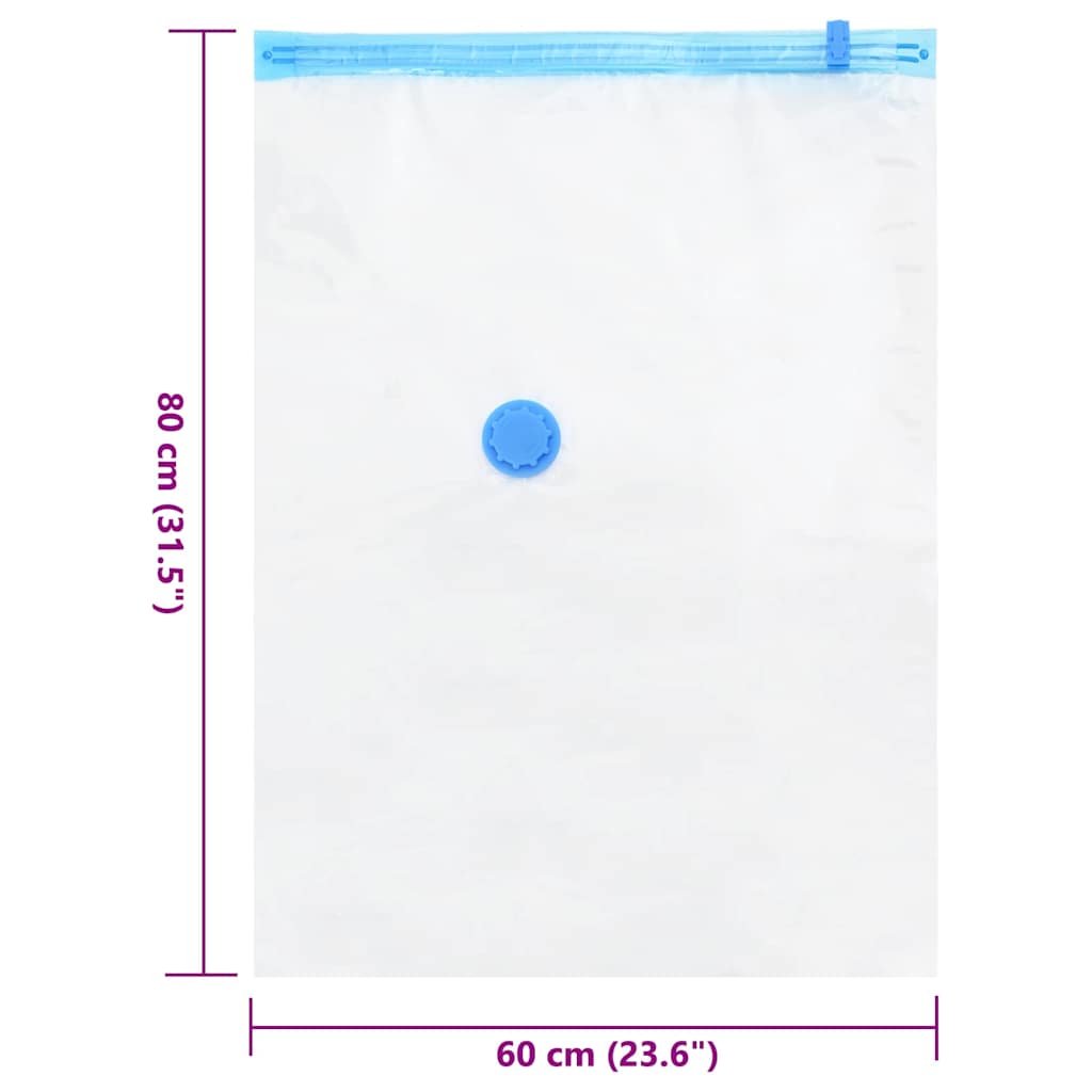 Opslagzakken met opslag 5 pcs Transparant en Blauw 80 x 60 cm is nu te koop bij PeponiXL, paradijselijk wonen!