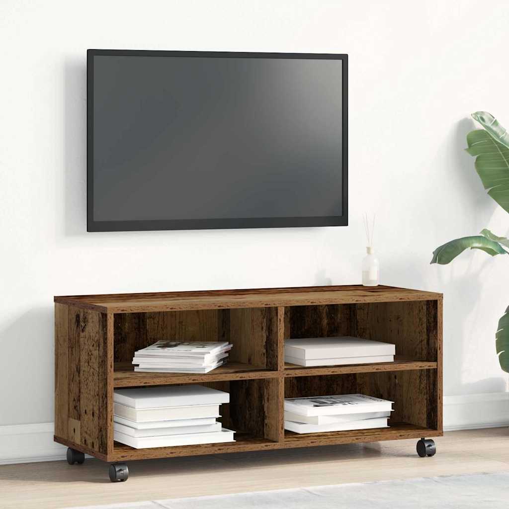 TV-kast Bruin 90 x 35 x 40,5 cm Bewerkt hout is nu te koop bij PeponiXL, paradijselijk wonen!