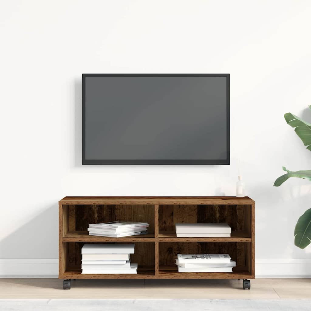 TV-kast Bruin 90 x 35 x 40,5 cm Bewerkt hout is nu te koop bij PeponiXL, paradijselijk wonen!