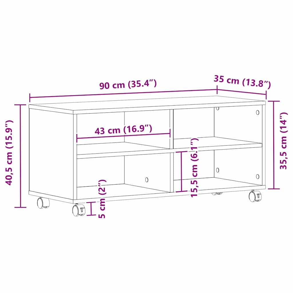 TV-kast Bruin 90 x 35 x 40,5 cm Bewerkt hout is nu te koop bij PeponiXL, paradijselijk wonen!
