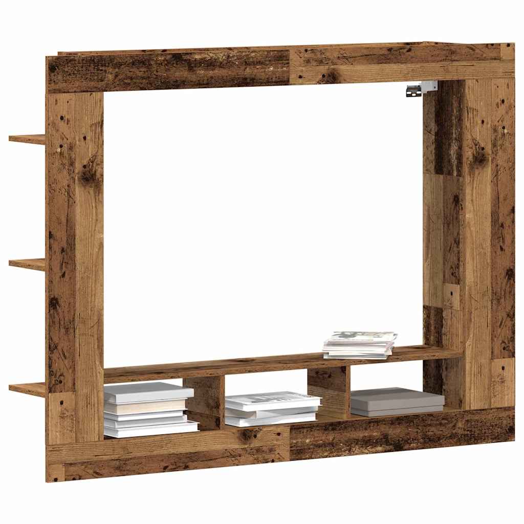 TV-kast Wandgemonteerd Oud hout 152 x 22 x 113 cm Bewerkt hout is nu te koop bij PeponiXL, paradijselijk wonen!