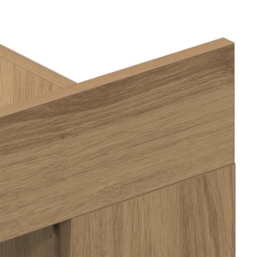 TV-kast artisanaal eikenkleurig 152 x 22 x 113 cm Bewerkt hout is nu te koop bij PeponiXL, paradijselijk wonen!