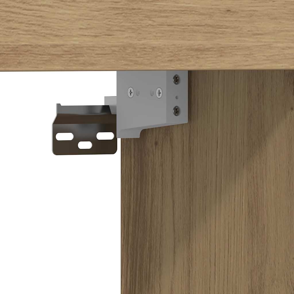 TV-kast artisanaal eikenkleurig 152 x 22 x 113 cm Bewerkt hout is nu te koop bij PeponiXL, paradijselijk wonen!
