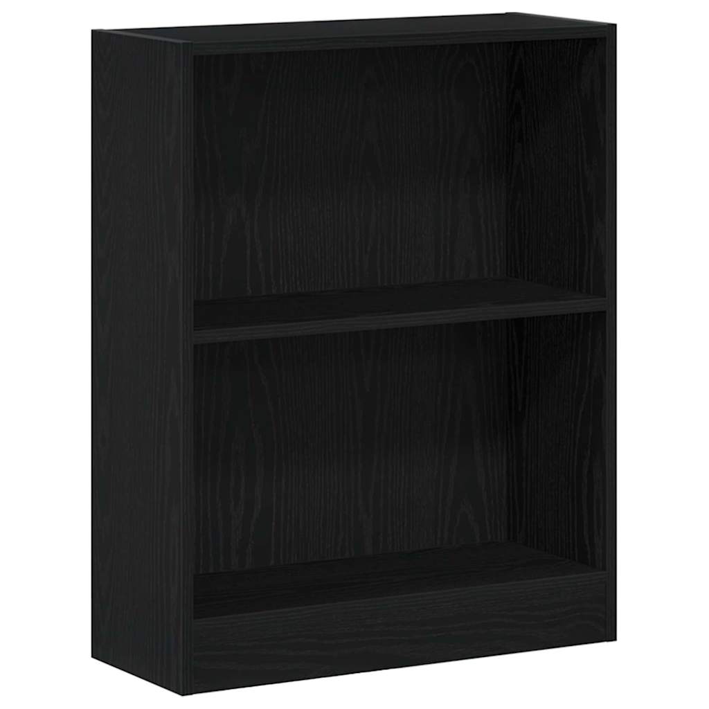 Boekenkast Zwart Eiken 60 x 24 x 76 cm Bewerkt hout is nu te koop bij PeponiXL, paradijselijk wonen!