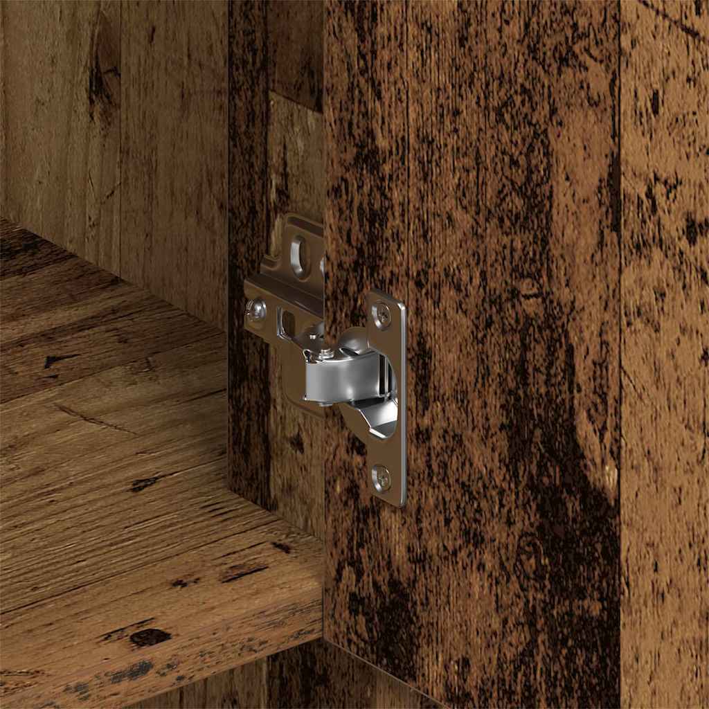 Wandkast met plank Oud Hout 80 x 33 x 80 cm Bewerkt hout is nu te koop bij PeponiXL, paradijselijk wonen!