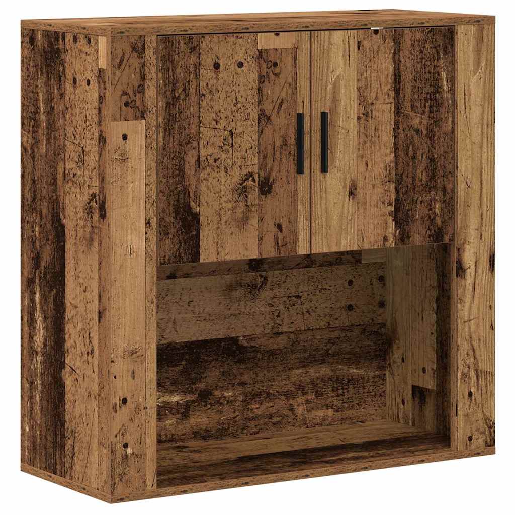 Wandkast met plank Oud Hout 80 x 33 x 80 cm Bewerkt hout is nu te koop bij PeponiXL, paradijselijk wonen!