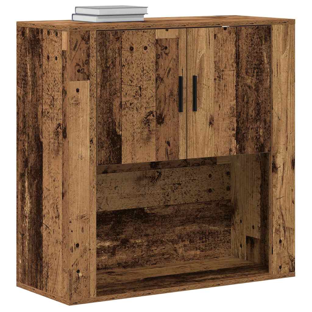 Wandkast met plank Oud Hout 80 x 33 x 80 cm Bewerkt hout is nu te koop bij PeponiXL, paradijselijk wonen!