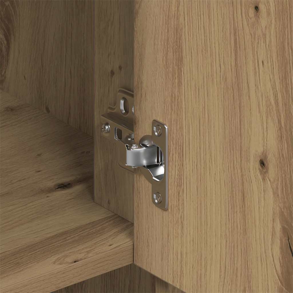 Wandkast artisanaal eikenkleurig 80 x 33 x 80 cm Bewerkt hout is nu te koop bij PeponiXL, paradijselijk wonen!