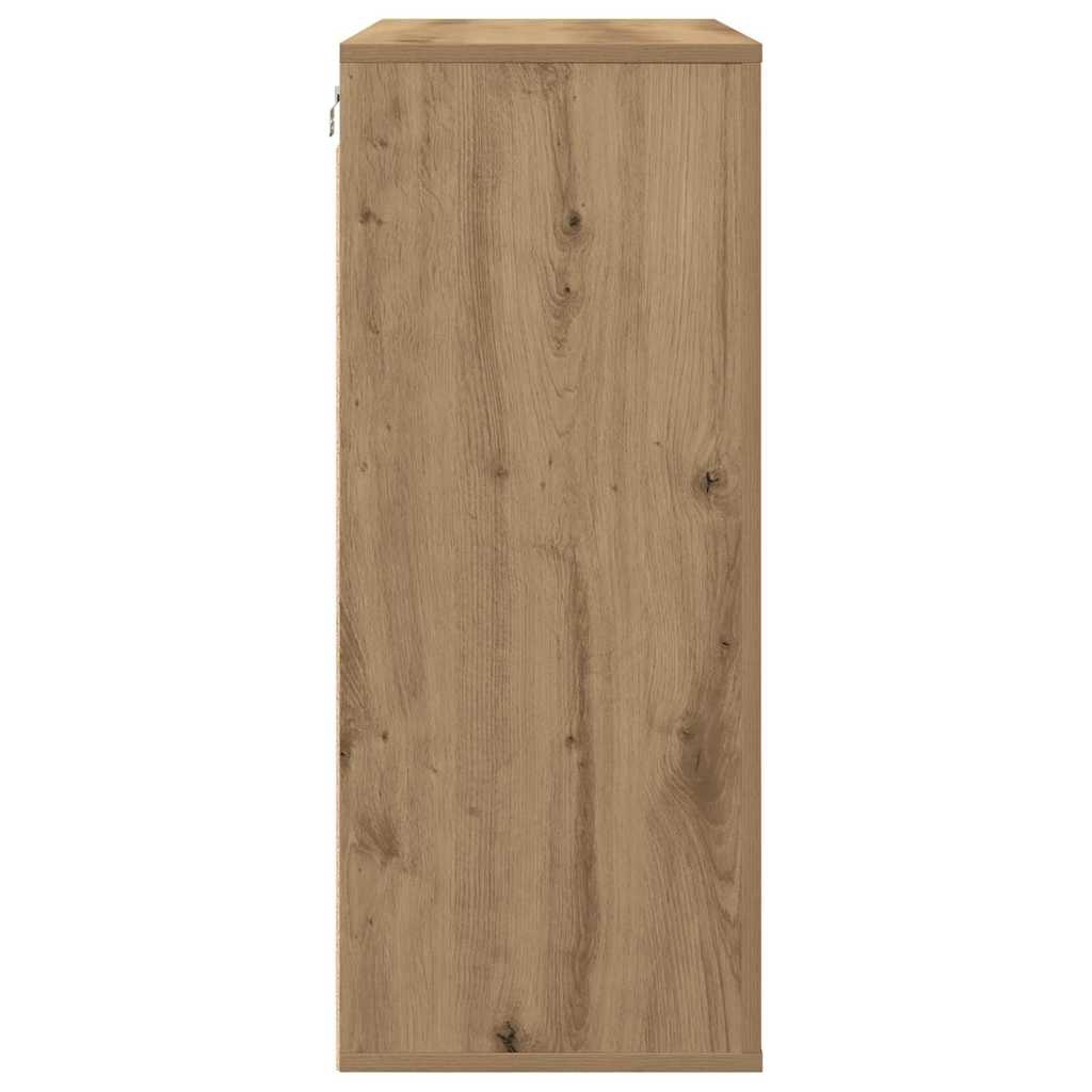 Wandkast artisanaal eikenkleurig 80 x 33 x 80 cm Bewerkt hout is nu te koop bij PeponiXL, paradijselijk wonen!