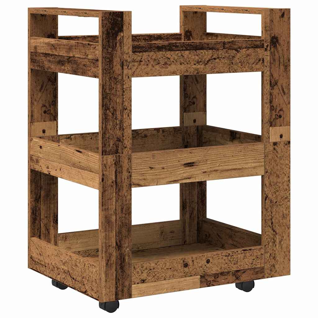 Keuken Trolley Eikenhout 60 x 45 x 80 cm Bewerkt hout is nu te koop bij PeponiXL, paradijselijk wonen!