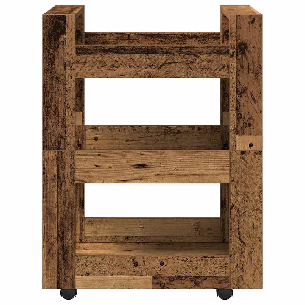 Keuken Trolley Eikenhout 60 x 45 x 80 cm Bewerkt hout is nu te koop bij PeponiXL, paradijselijk wonen!