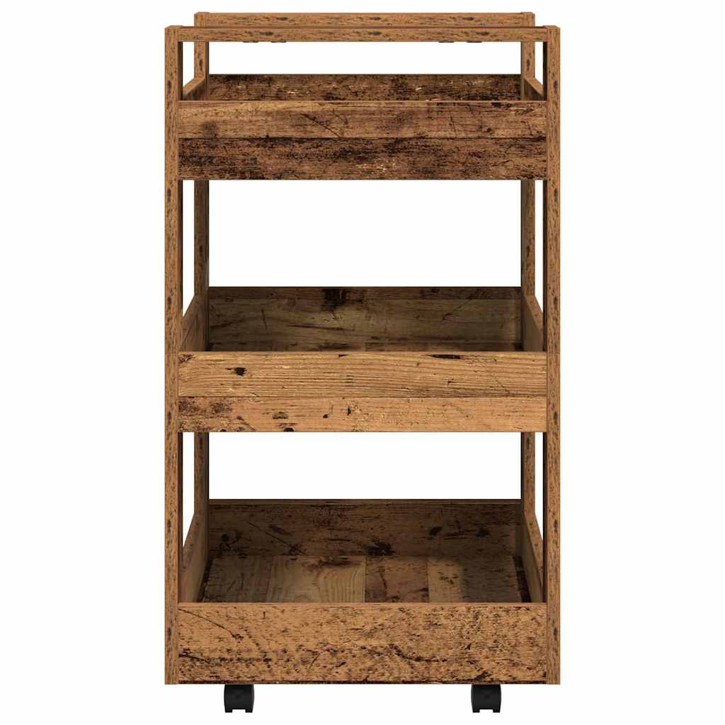 Keuken Trolley Eikenhout 60 x 45 x 80 cm Bewerkt hout is nu te koop bij PeponiXL, paradijselijk wonen!