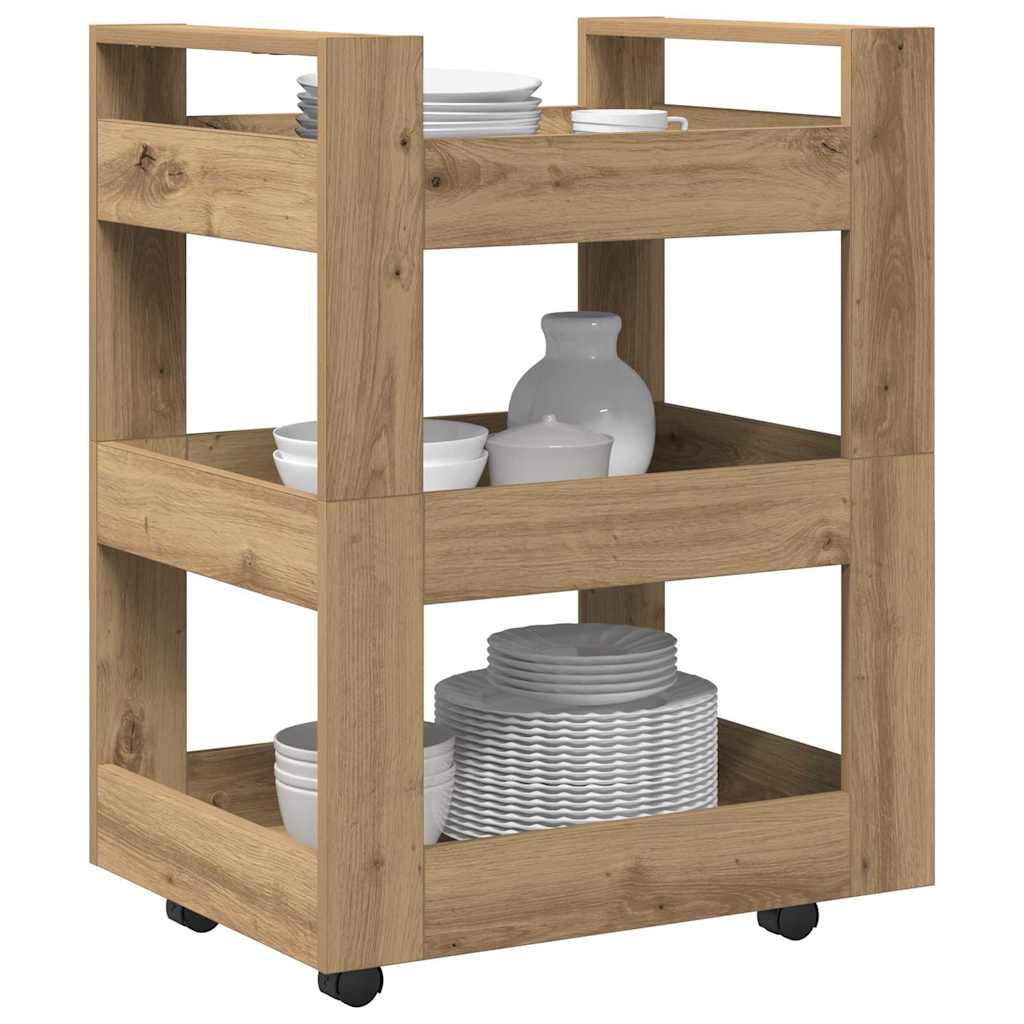 Keuken Trolley Artisan Eiken 60 x 45 x 80 cm Bewerkt hout is nu te koop bij PeponiXL, paradijselijk wonen!