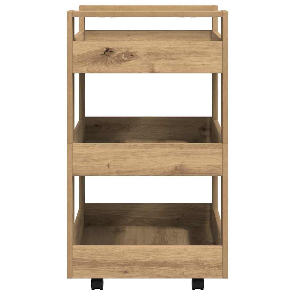 Keuken Trolley Artisan Eiken 60 x 45 x 80 cm Bewerkt hout is nu te koop bij PeponiXL, paradijselijk wonen!