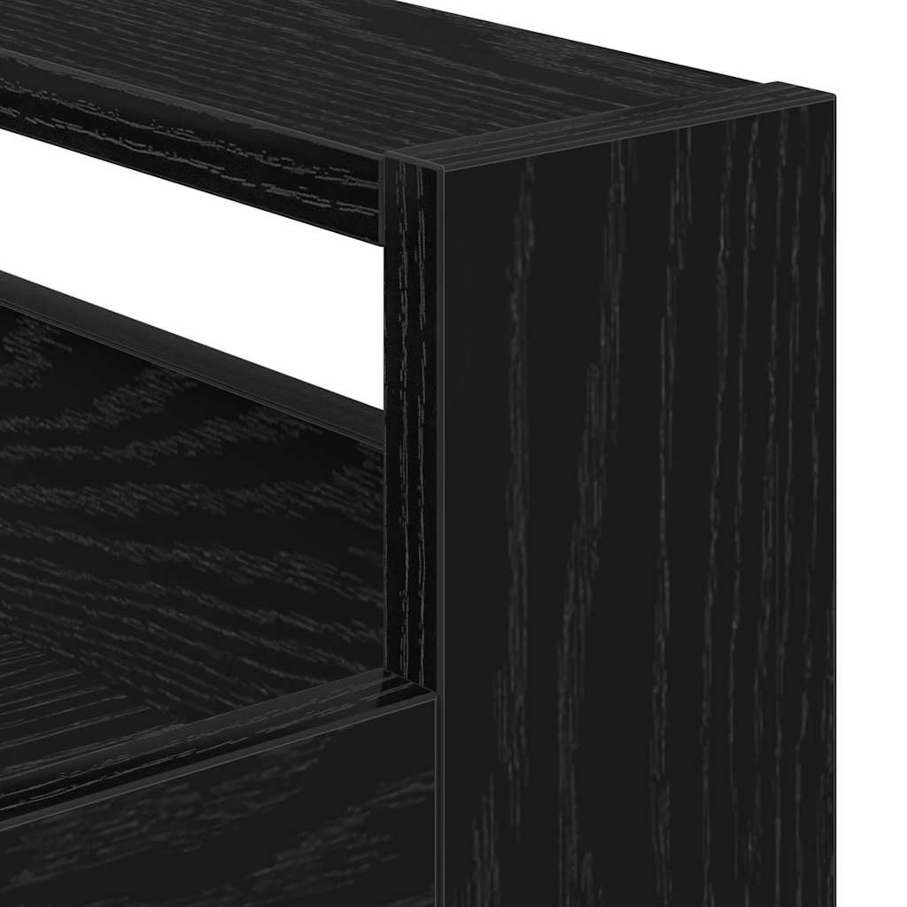 Keuken Trolley Zwart Eiken 60 x 45 x 80 cm Bewerkt hout is nu te koop bij PeponiXL, paradijselijk wonen!