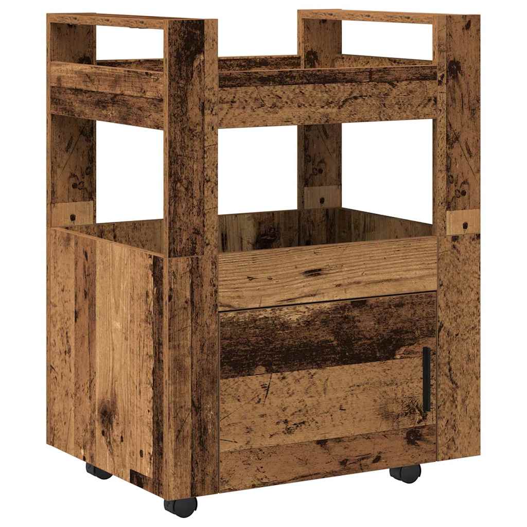 Keuken Trolley Oud hout 60 x 45 x 80 cm Bewerkt hout is nu te koop bij PeponiXL, paradijselijk wonen!
