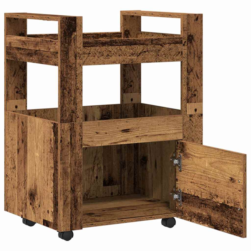 Keuken Trolley Oud hout 60 x 45 x 80 cm Bewerkt hout is nu te koop bij PeponiXL, paradijselijk wonen!