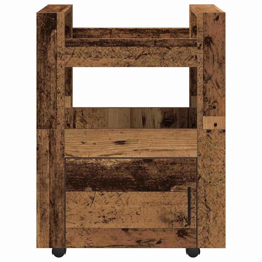 Keuken Trolley Oud hout 60 x 45 x 80 cm Bewerkt hout is nu te koop bij PeponiXL, paradijselijk wonen!