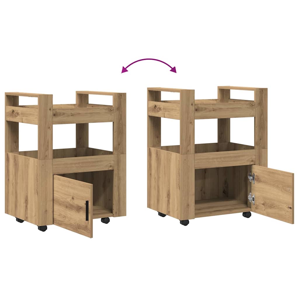 Keuken Trolley artisanaal eikenkleurig 60 x 45 x 80 cm is nu te koop bij PeponiXL, paradijselijk wonen!