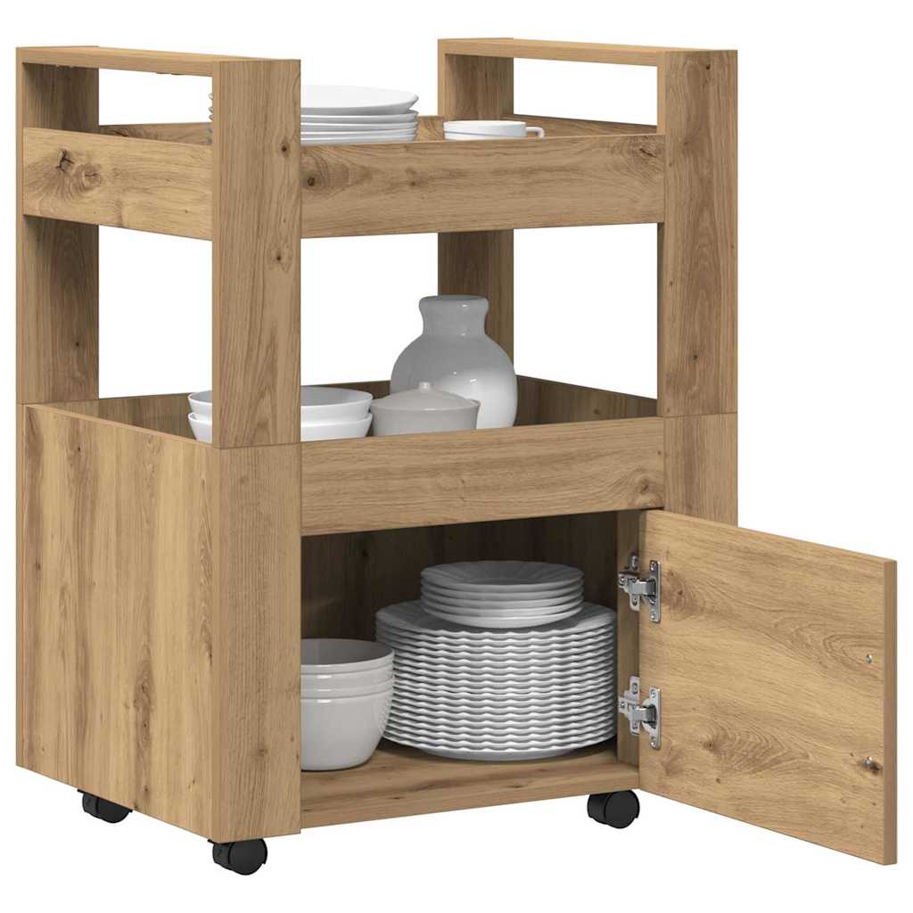 Keuken Trolley artisanaal eikenkleurig 60 x 45 x 80 cm is nu te koop bij PeponiXL, paradijselijk wonen!