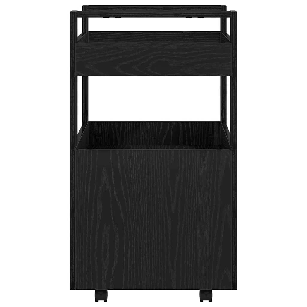 Keuken Trolley Zwart eiken 60 x 45 x 80 cm Bewerkt hout is nu te koop bij PeponiXL, paradijselijk wonen!