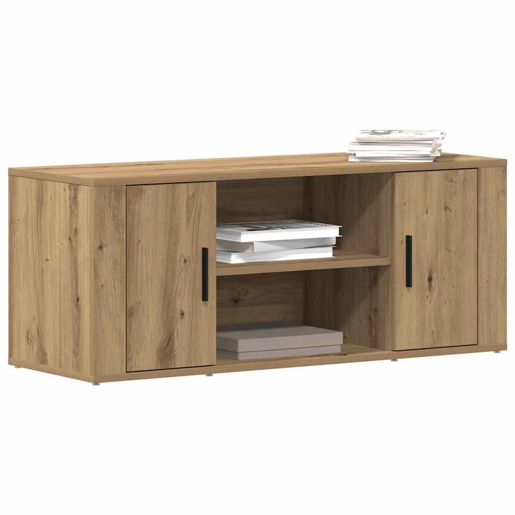 TV-kast artisanaal eikenkleurig 100 x 35 x 40 cm Bewerkt hout is nu te koop bij PeponiXL, paradijselijk wonen!