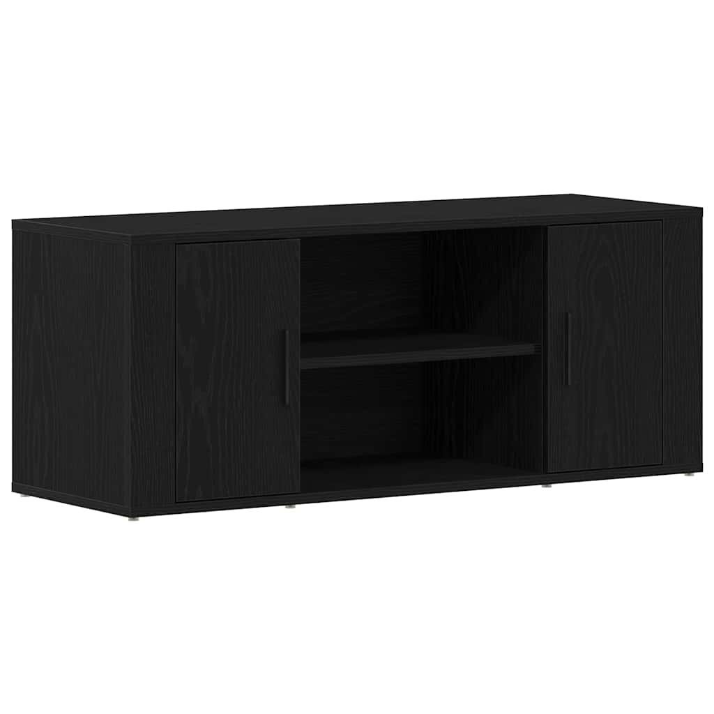 TV-kast Zwart eiken 100 x 35 x 40 cm Bewerkt hout is nu te koop bij PeponiXL, paradijselijk wonen!