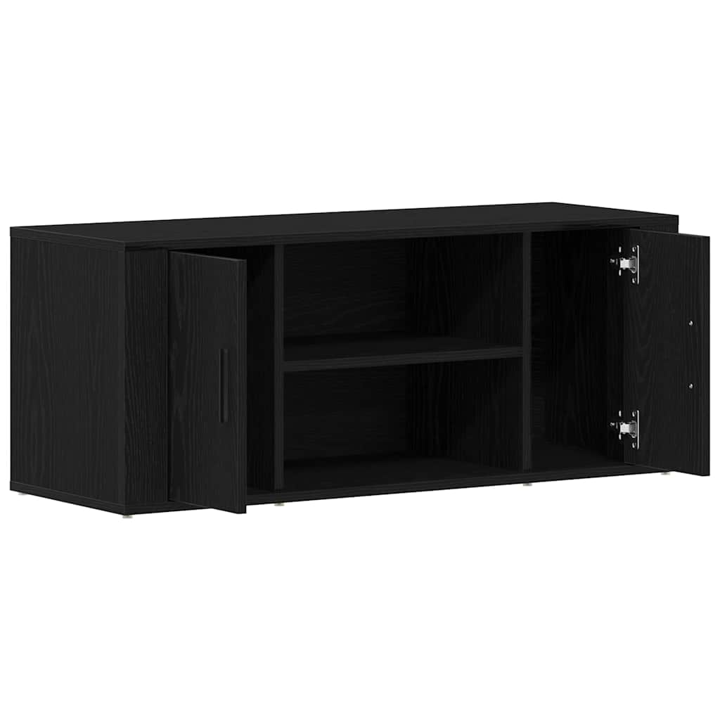 TV-kast Zwart eiken 100 x 35 x 40 cm Bewerkt hout is nu te koop bij PeponiXL, paradijselijk wonen!