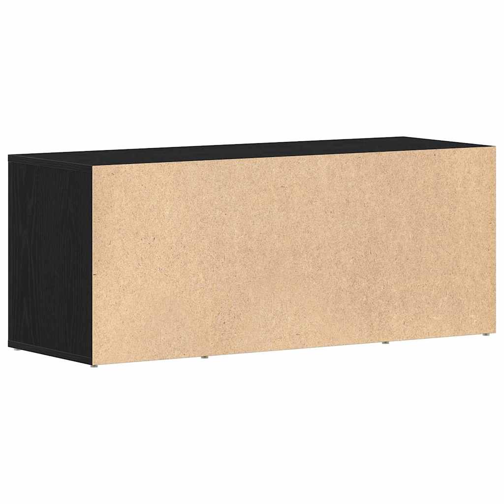 TV-kast Zwart eiken 100 x 35 x 40 cm Bewerkt hout is nu te koop bij PeponiXL, paradijselijk wonen!