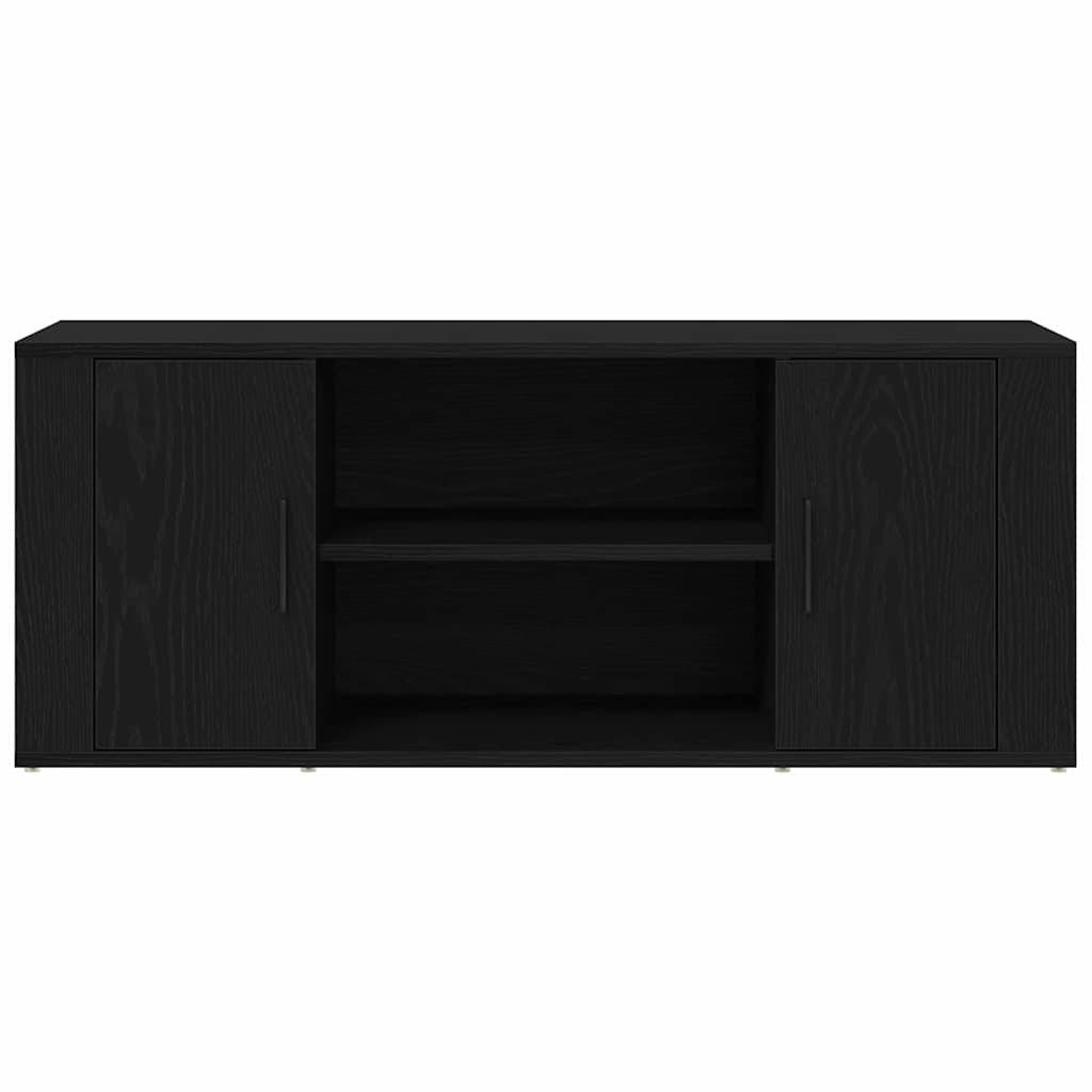 TV-kast Zwart eiken 100 x 35 x 40 cm Bewerkt hout is nu te koop bij PeponiXL, paradijselijk wonen!