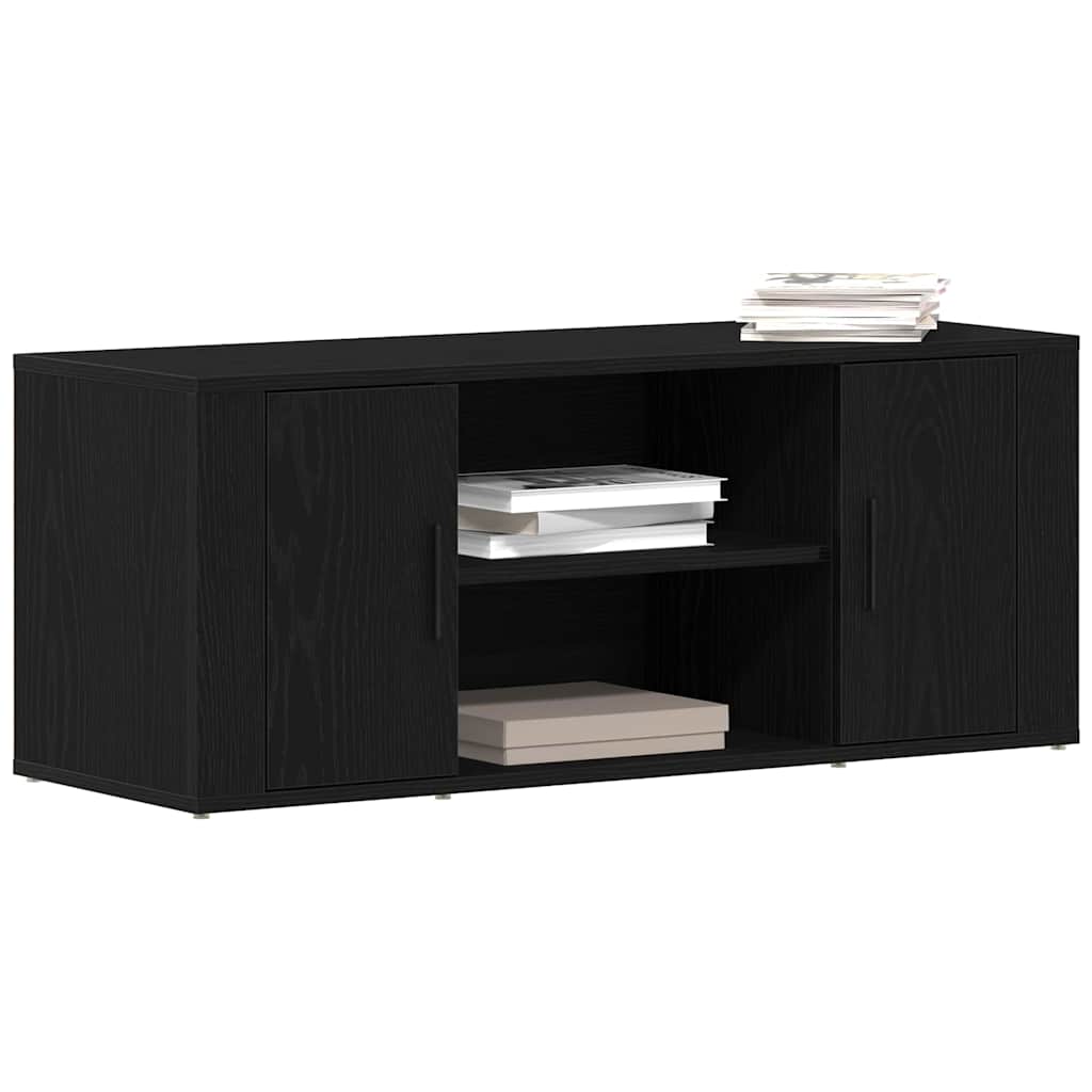 TV-kast Zwart eiken 100 x 35 x 40 cm Bewerkt hout is nu te koop bij PeponiXL, paradijselijk wonen!