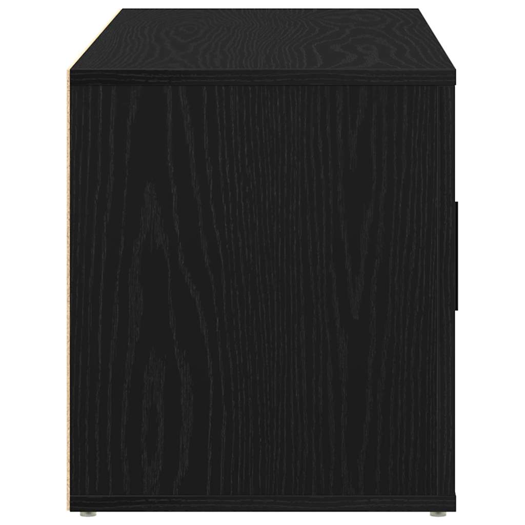 TV-kast Zwart eiken 100 x 35 x 40 cm Bewerkt hout is nu te koop bij PeponiXL, paradijselijk wonen!