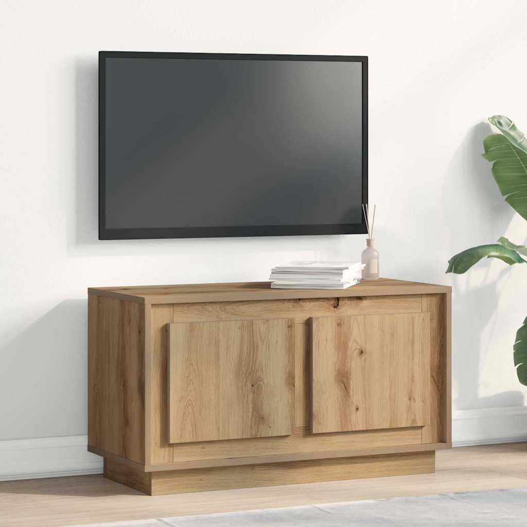TV-kast artisanaal eikenkleurig 80 x 35 x 45 cm Bewerkt hout is nu te koop bij PeponiXL, paradijselijk wonen!