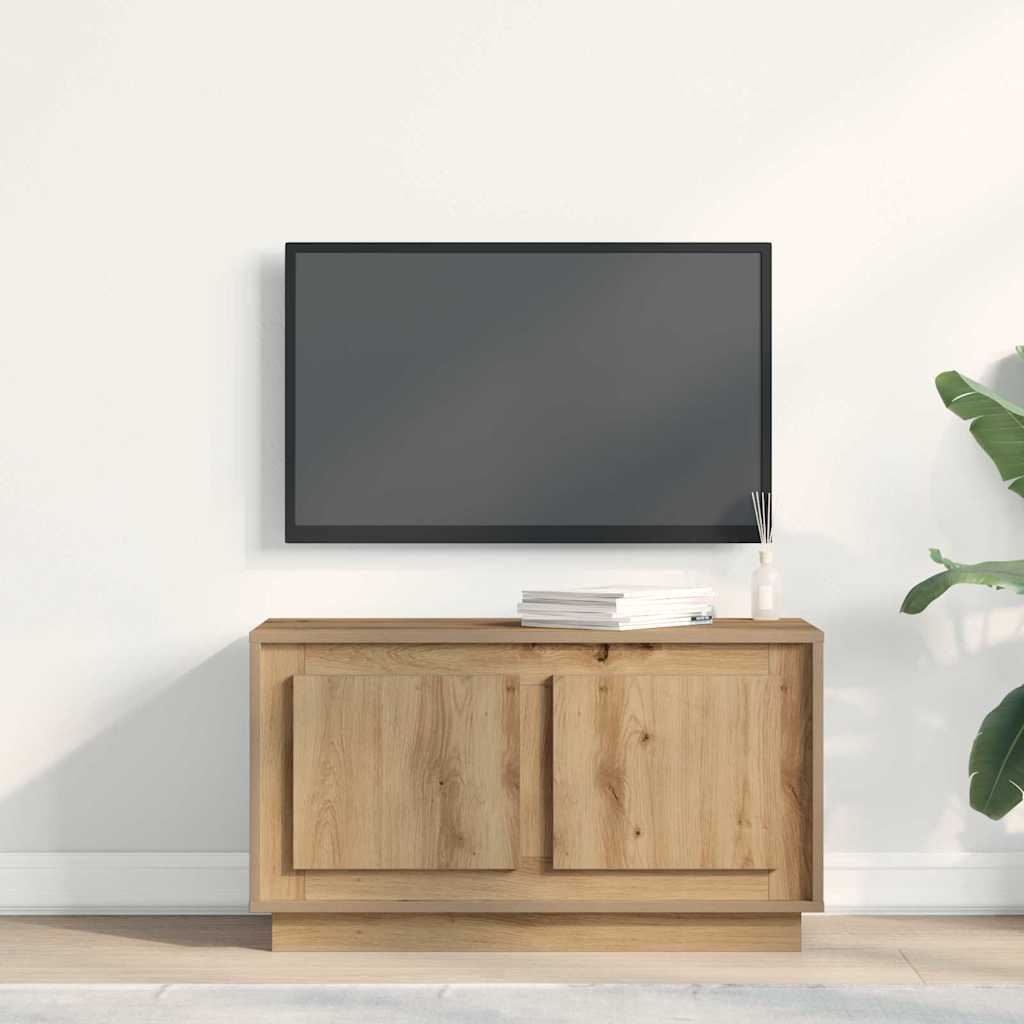 TV-kast artisanaal eikenkleurig 80 x 35 x 45 cm Bewerkt hout is nu te koop bij PeponiXL, paradijselijk wonen!